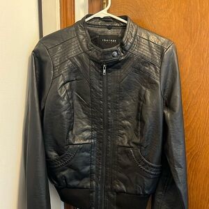Ladies, faux leather Moto jacket.